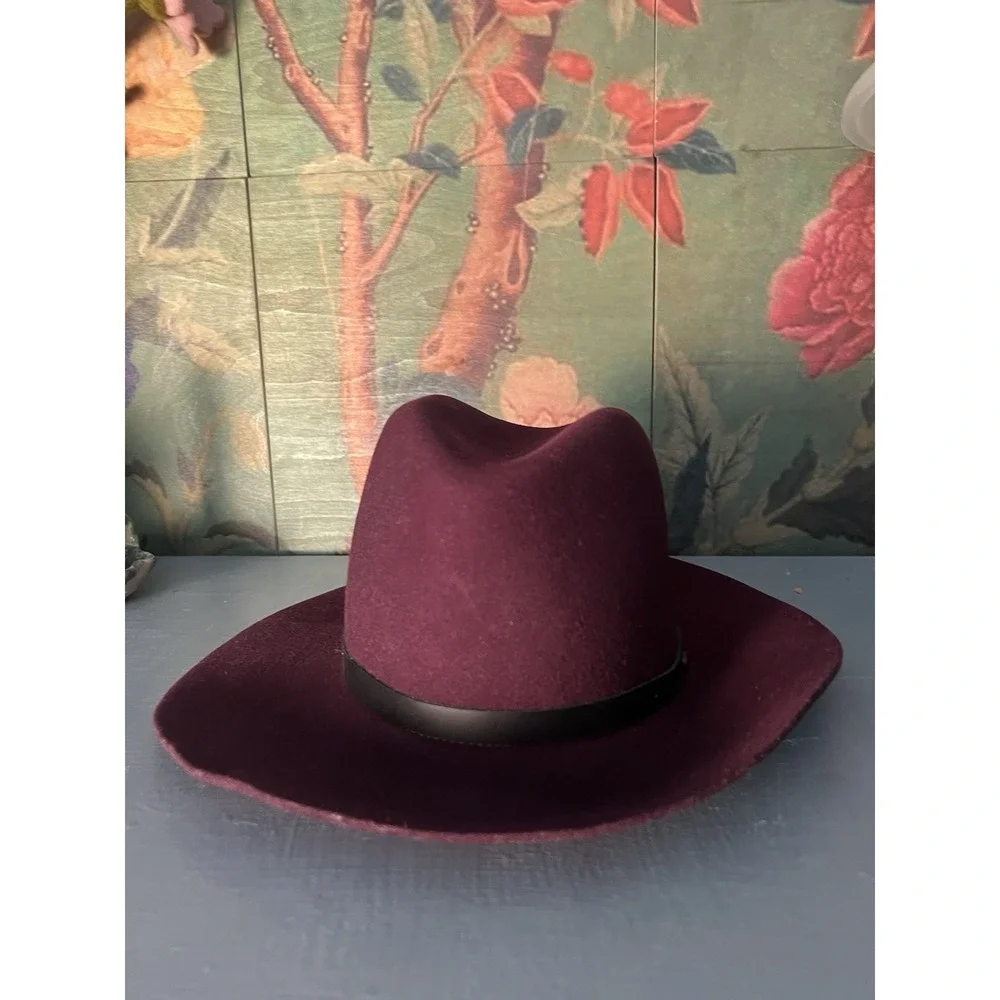 Rag & Bone Women's Fedora Hat Eggplant Purple Wool Size S